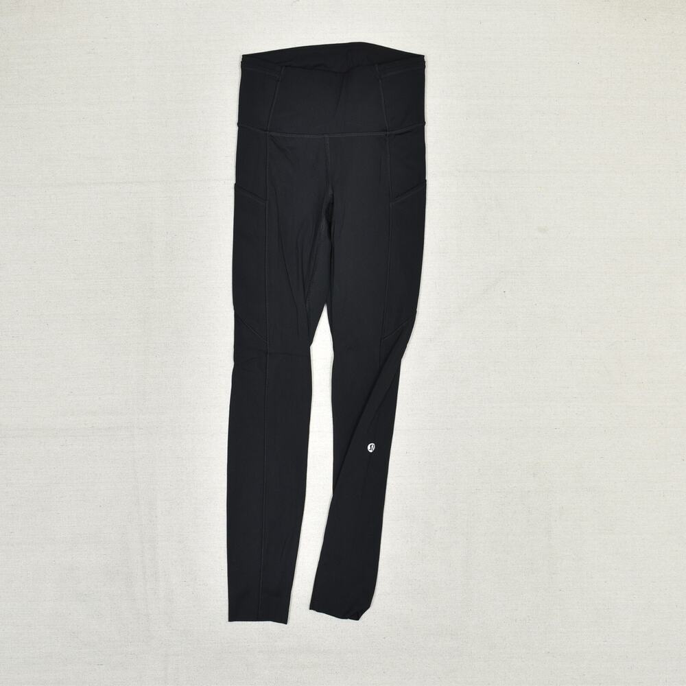 Lululemon Women Skinny Legging Pull On Polyester Size 2 Stretch Gym Side Pockets - Picture 2 of 8